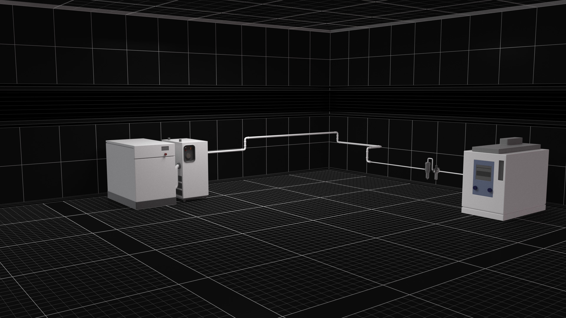 配管途中での再結露イメージ